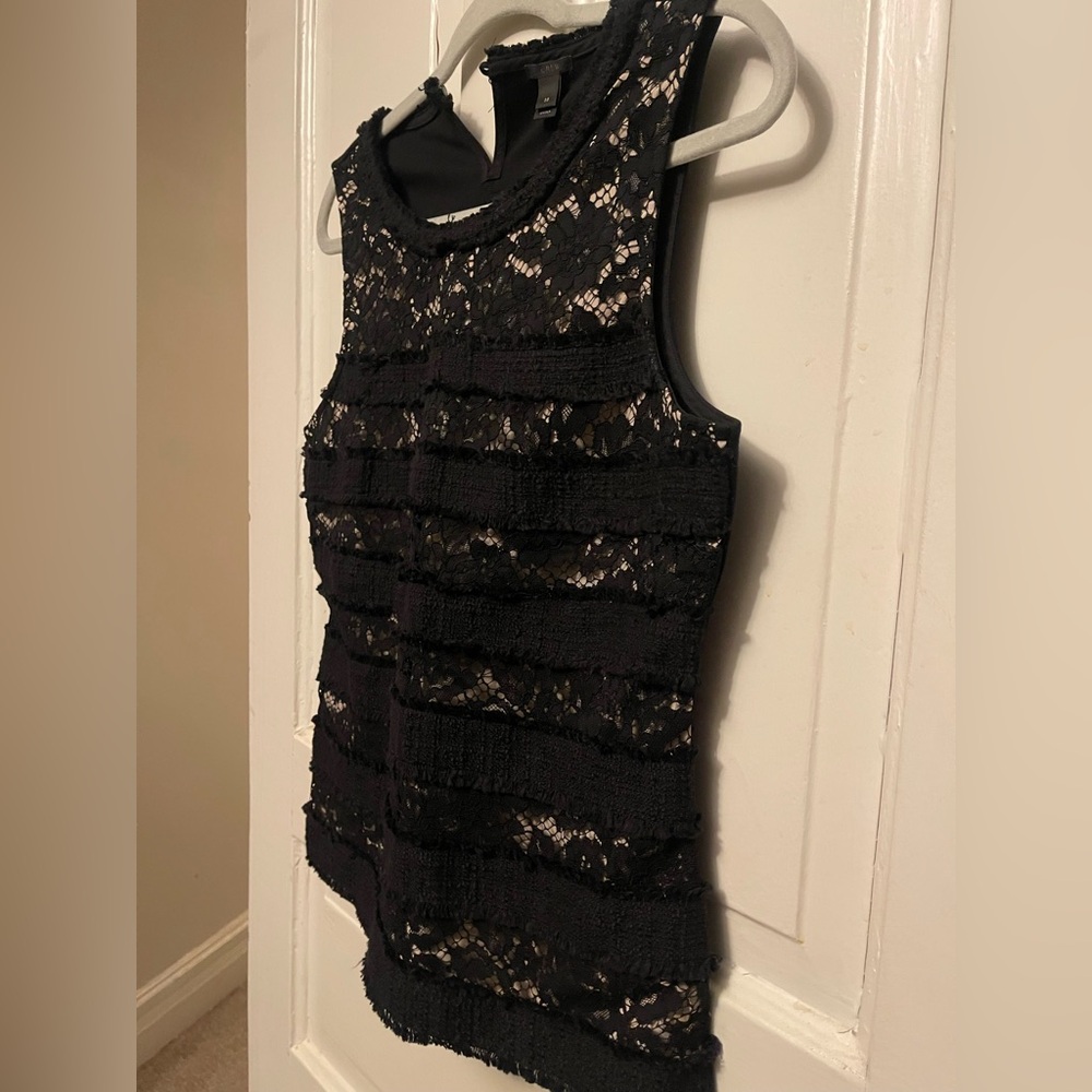 J. Crew NWOT Black Lace Sleeveless Blouse - Picture 3 of 16